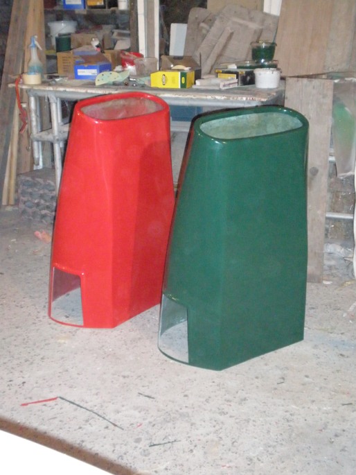 red and green pod construction